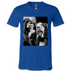 Nuns Smoking V-Neck T-Shirt