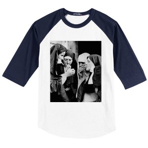 Nuns Smoking Baseball Sleeve Shirt