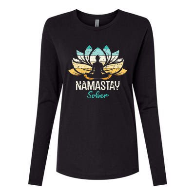 Namastay Sober NA AA 12 Step Recovery  Womens Cotton Relaxed Long Sleeve T-Shirt