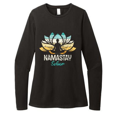 Namastay Sober NA AA 12 Step Recovery  Womens CVC Long Sleeve Shirt