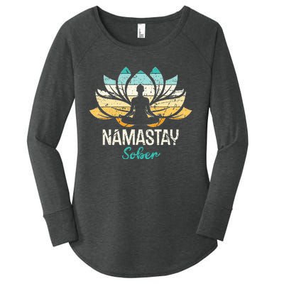 Namastay Sober NA AA 12 Step Recovery  Women's Perfect Tri Tunic Long Sleeve Shirt