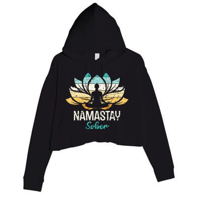 Namastay Sober NA AA 12 Step Recovery  Crop Fleece Hoodie