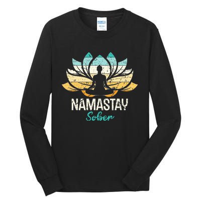 Namastay Sober NA AA 12 Step Recovery  Tall Long Sleeve T-Shirt