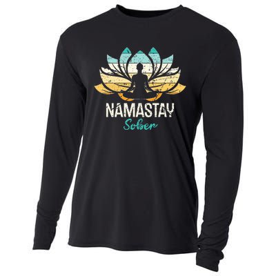 Namastay Sober NA AA 12 Step Recovery  Cooling Performance Long Sleeve Crew