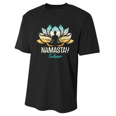 Namastay Sober NA AA 12 Step Recovery  Performance Sprint T-Shirt