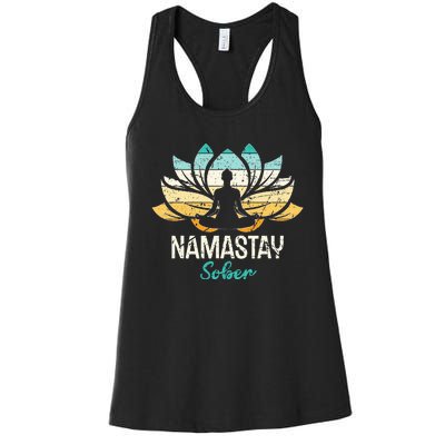 Namastay Sober NA AA 12 Step Recovery  Women's Racerback Tank