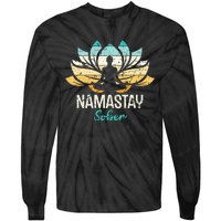 Namastay Sober NA AA 12 Step Recovery  Tie-Dye Long Sleeve Shirt