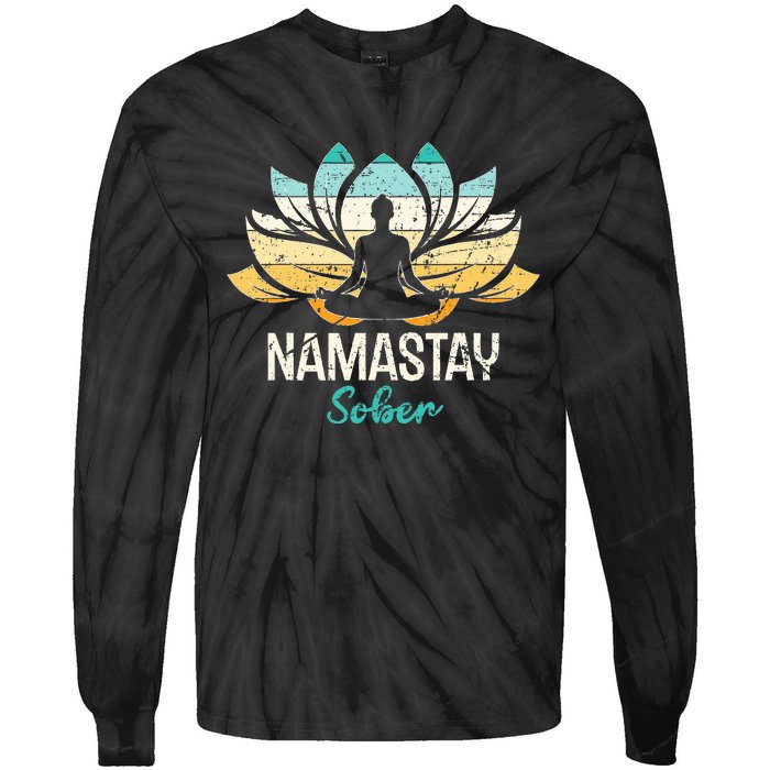 Namastay Sober NA AA 12 Step Recovery  Tie-Dye Long Sleeve Shirt