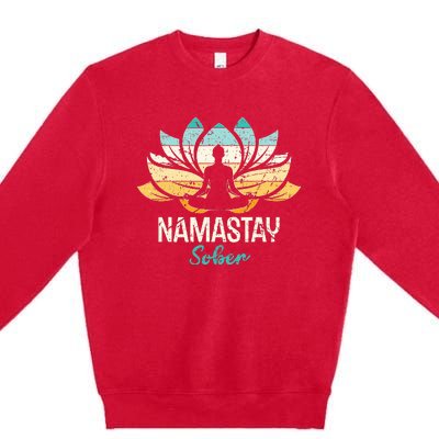 Namastay Sober NA AA 12 Step Recovery  Premium Crewneck Sweatshirt