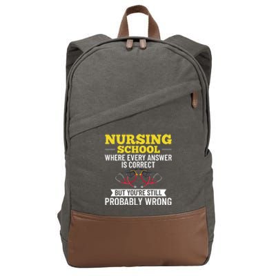 Nurse Student Nursing School Education Graduate Great Gift Cotton Canvas Backpack