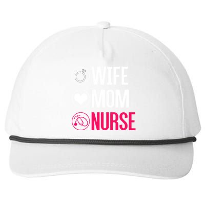 Nursery Stethoscope Nursing Gift Wife Mom Nurse Gift Snapback Five-Panel Rope Hat