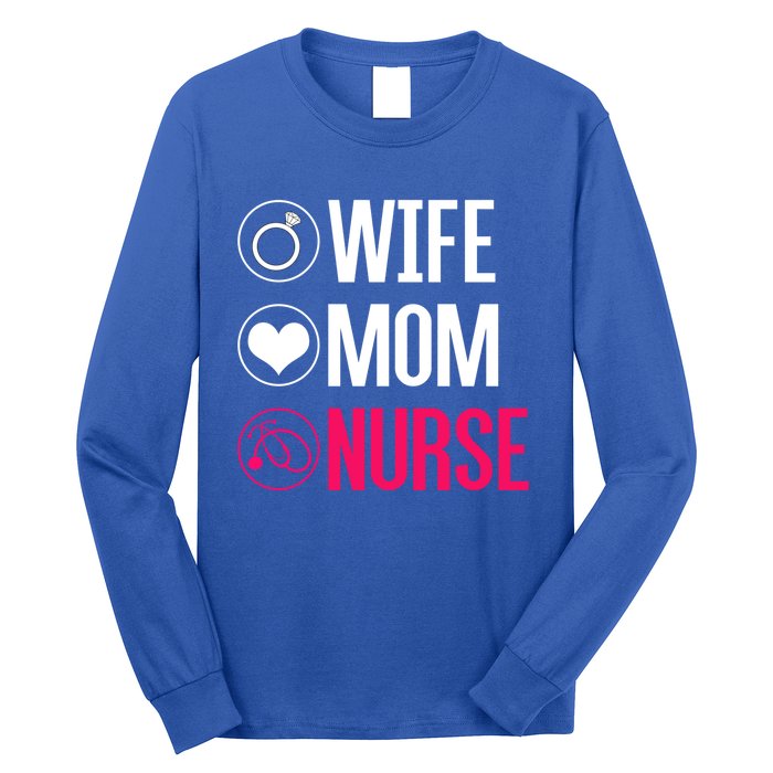 Nursery Stethoscope Nursing Gift Wife Mom Nurse Gift Long Sleeve Shirt