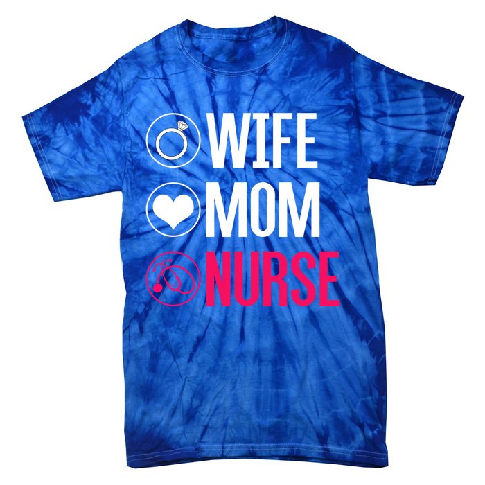 Nursery Stethoscope Nursing Gift Wife Mom Nurse Gift Tie-Dye T-Shirt