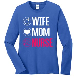 Nursery Stethoscope Nursing Gift Wife Mom Nurse Gift Ladies Long Sleeve Shirt