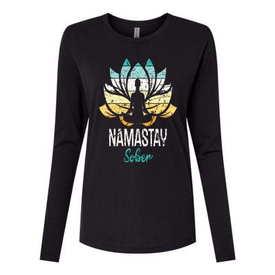 Namastay Sober NA AA 12 Step Recovery Narcotics Anonymous Womens Cotton Relaxed Long Sleeve T-Shirt