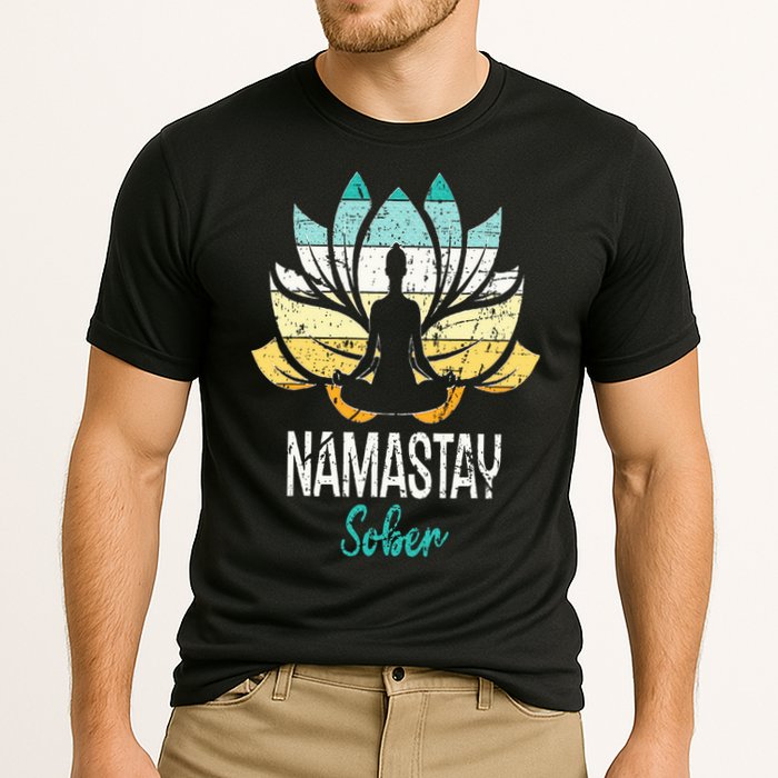 Namastay Sober NA AA 12 Step Recovery Narcotics Anonymous Performance Shirt