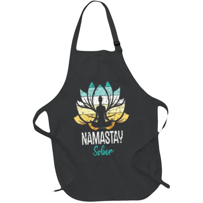 Namastay Sober NA AA 12 Step Recovery Narcotics Anonymous Full-Length Apron With Pockets