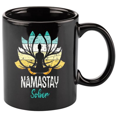Namastay Sober NA AA 12 Step Recovery Narcotics Anonymous 11oz C Handle Ceramic Mug