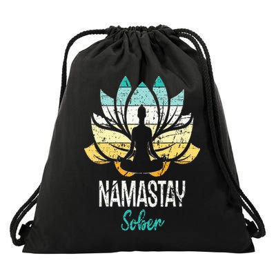 Namastay Sober NA AA 12 Step Recovery Narcotics Anonymous Drawstring Bag