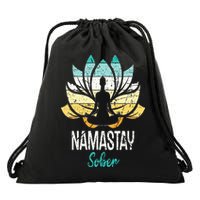 Namastay Sober NA AA 12 Step Recovery Narcotics Anonymous Drawstring Bag