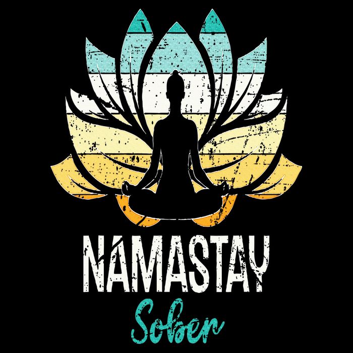 Namastay Sober NA AA 12 Step Recovery Narcotics Anonymous Drawstring Bag