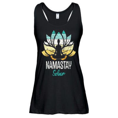 Namastay Sober NA AA 12 Step Recovery Narcotics Anonymous Ladies Essential Flowy Tank