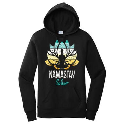 Namastay Sober NA AA 12 Step Recovery Narcotics Anonymous Women's Pullover Hoodie