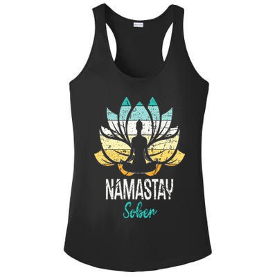Namastay Sober NA AA 12 Step Recovery Narcotics Anonymous Ladies PosiCharge Competitor Racerback Tank