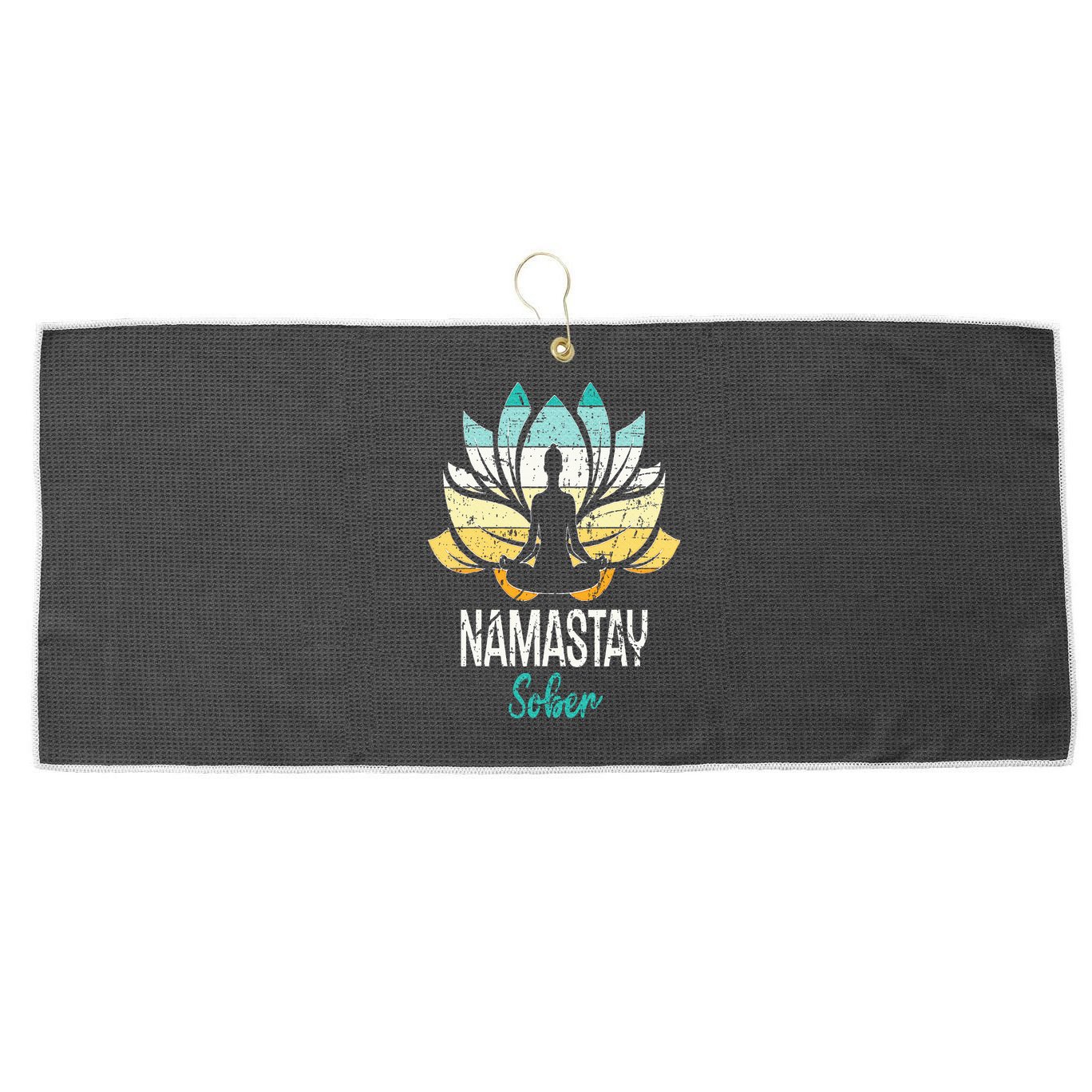 Namastay Sober NA AA 12 Step Recovery Narcotics Anonymous Large Microfiber Waffle Golf Towel