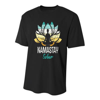 Namastay Sober NA AA 12 Step Recovery Narcotics Anonymous Youth Performance Sprint T-Shirt