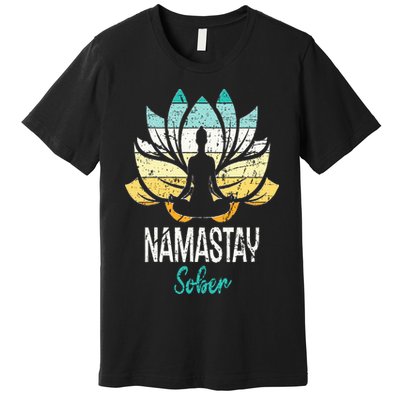 Namastay Sober NA AA 12 Step Recovery Narcotics Anonymous Premium T-Shirt