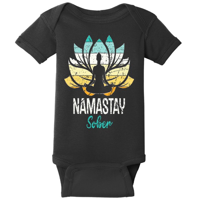 Namastay Sober NA AA 12 Step Recovery Narcotics Anonymous Baby Bodysuit