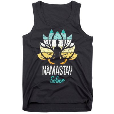 Namastay Sober NA AA 12 Step Recovery Narcotics Anonymous Tank Top