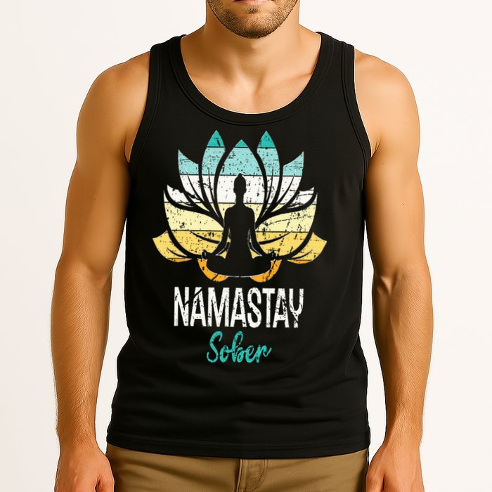 Namastay Sober NA AA 12 Step Recovery Narcotics Anonymous Tank Top