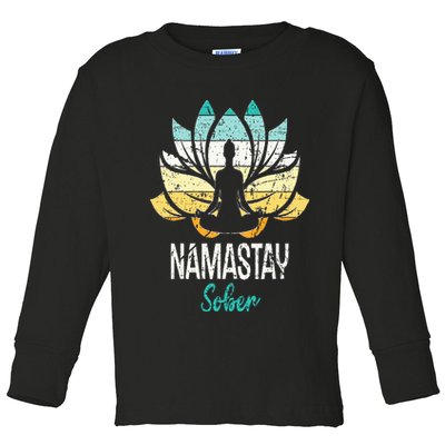 Namastay Sober NA AA 12 Step Recovery Narcotics Anonymous Toddler Long Sleeve Shirt
