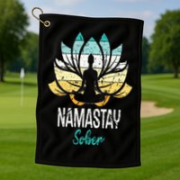 Namastay Sober NA AA 12 Step Recovery Narcotics Anonymous Golf Towel