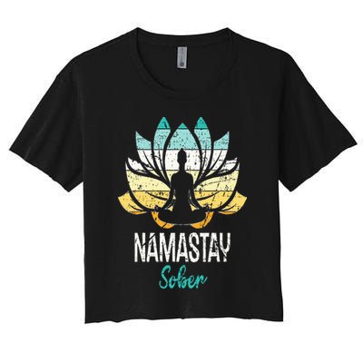 Namastay Sober NA AA 12 Step Recovery Narcotics Anonymous Crop Top