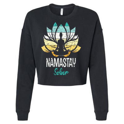 Namastay Sober NA AA 12 Step Recovery Narcotics Anonymous Cropped Pullover Crew
