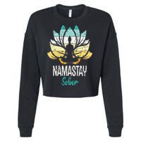 Namastay Sober NA AA 12 Step Recovery Narcotics Anonymous Cropped Pullover Crew
