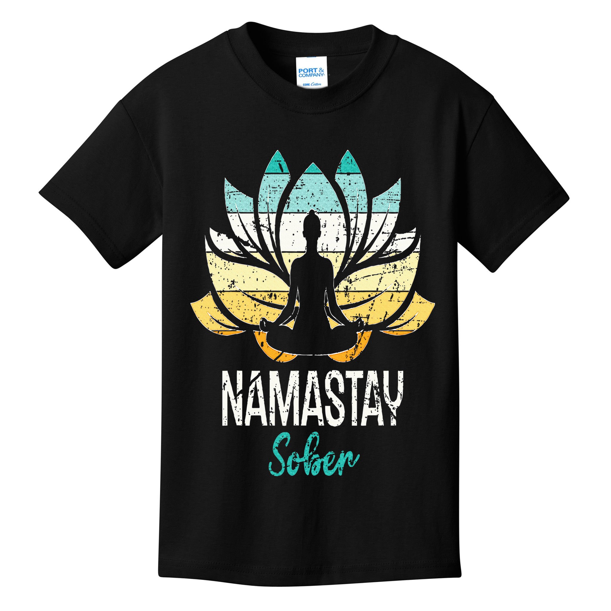 Namastay Sober NA AA 12 Step Recovery Narcotics Anonymous Kids T-Shirt