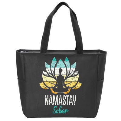 Namastay Sober NA AA 12 Step Recovery Narcotics Anonymous Zip Tote Bag