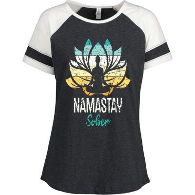 Namastay Sober NA AA 12 Step Recovery Narcotics Anonymous Enza Ladies Jersey Colorblock Tee