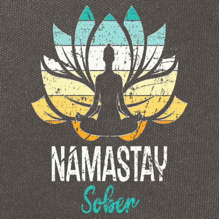 Namastay Sober NA AA 12 Step Recovery Narcotics Anonymous Cotton Canvas Backpack