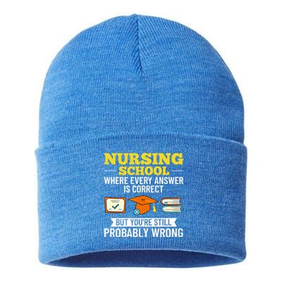 Nurse Student Nursing School Education Graduate Gift Sustainable Knit Beanie