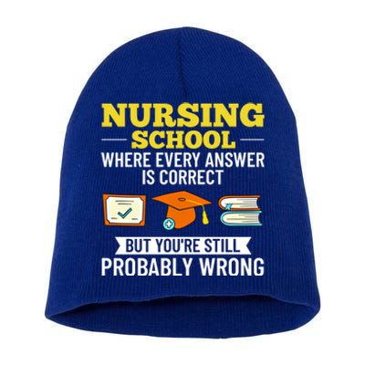 Nurse Student Nursing School Education Graduate Gift Short Acrylic Beanie