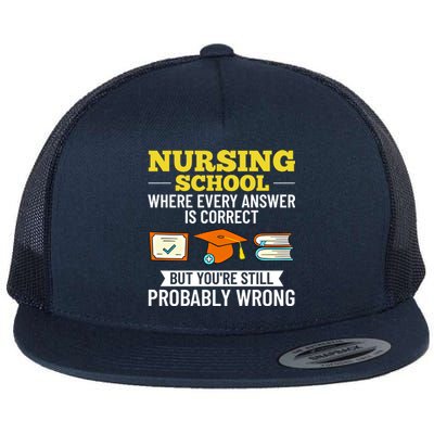 Nurse Student Nursing School Education Graduate Gift Flat Bill Trucker Hat