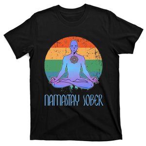 Namastay Sober NA AA Recovery Narcotics Sobriety Meditation T-Shirt