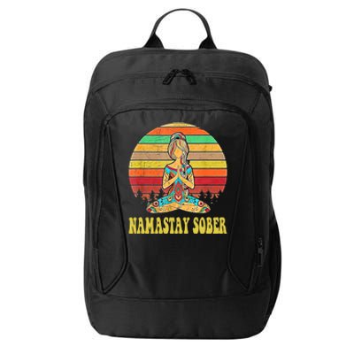 Namastay Sober Na Aa 12 Step Recovery Narcotics Anonymous Great Gift City Backpack