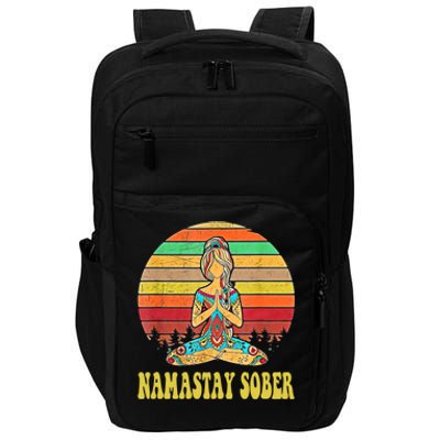 Namastay Sober Na Aa 12 Step Recovery Narcotics Anonymous Great Gift Impact Tech Backpack