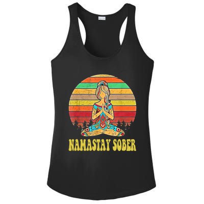 Namastay Sober Na Aa 12 Step Recovery Narcotics Anonymous Great Gift Ladies PosiCharge Competitor Racerback Tank